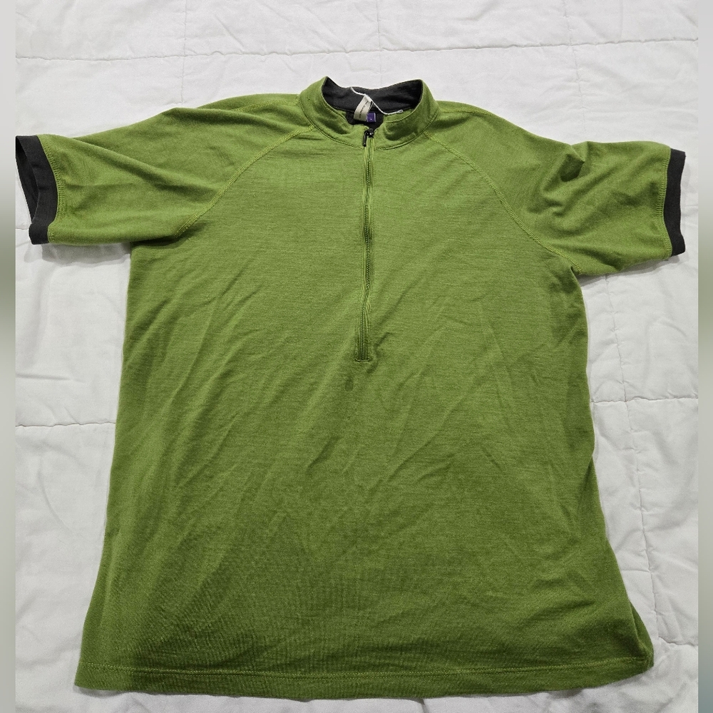 Ibex Green and Black Half-Zip Shirt